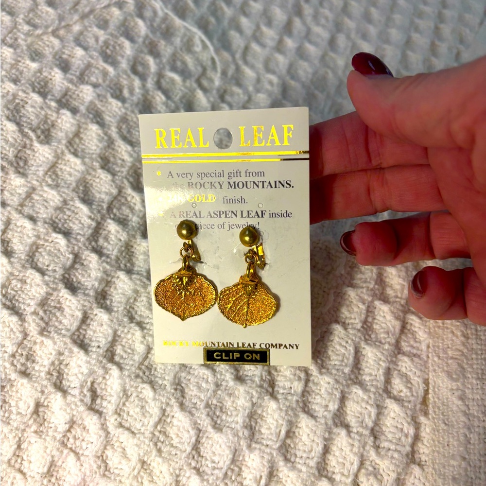 Gold Clip-On Earrings 24K gold finish